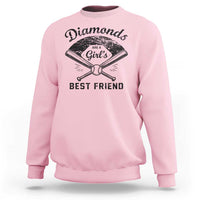 Softball Mom Gift Sweatshirt Diamonds Are A Girls Best Friend