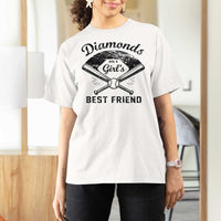 Softball Mom Gift T Shirt For Women Diamonds Are A Girls Best Friend