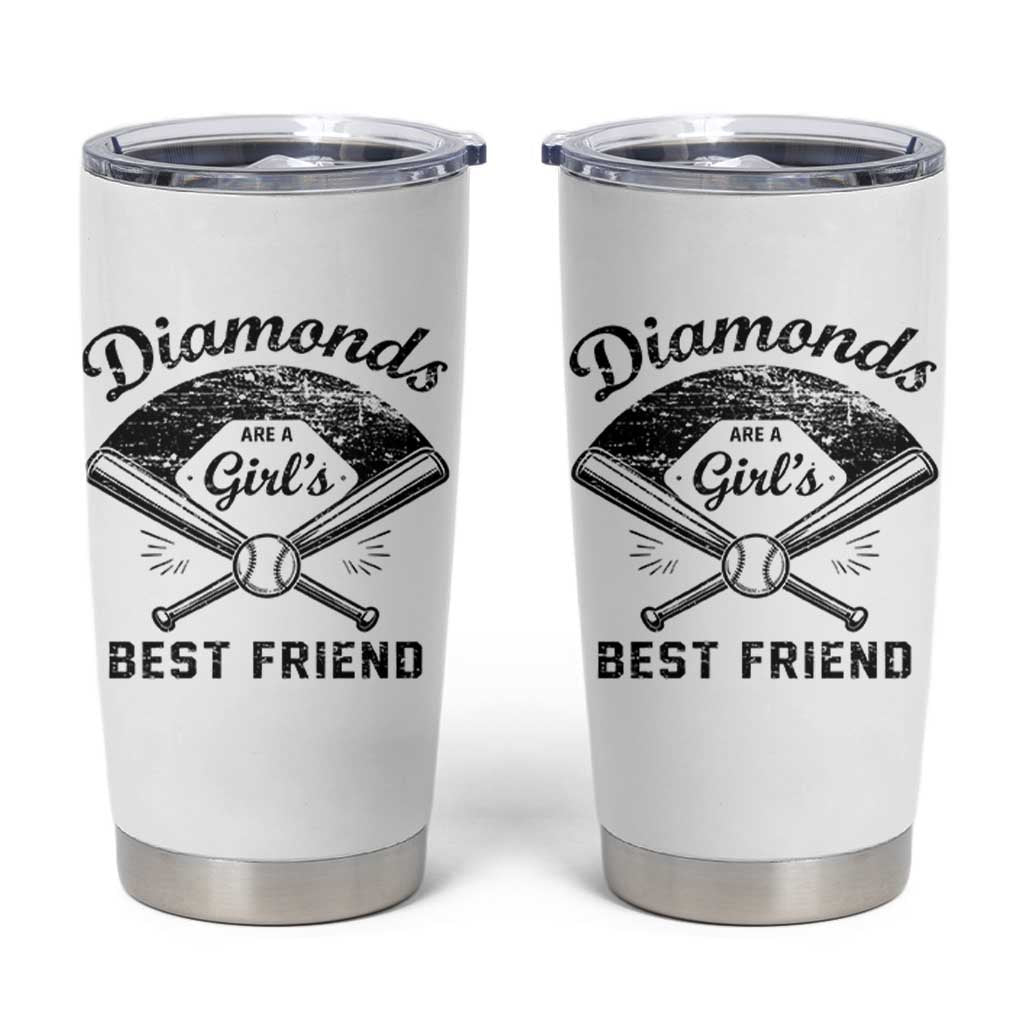 Softball Mom Gift Tumbler Cup Diamonds Are A Girls Best Friend
