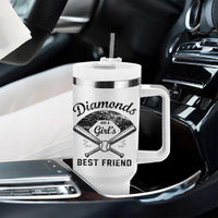 Softball Mom Gift Tumbler With Handle Diamonds Are A Girls Best Friend
