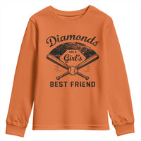 Softball Mom Gift Youth Sweatshirt Diamonds Are A Girls Best Friend
