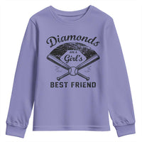 Softball Mom Gift Youth Sweatshirt Diamonds Are A Girls Best Friend
