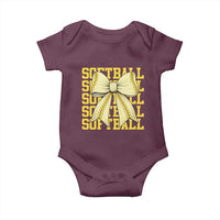 Softball Bow Baby Onesie Sister Sport Lovers Girls Team