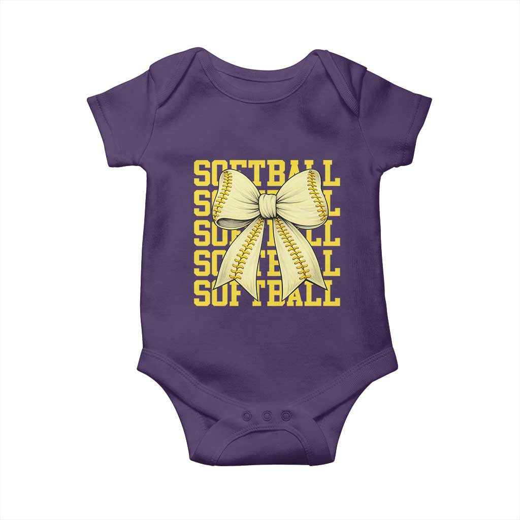 Softball Bow Baby Onesie Sister Sport Lovers Girls Team