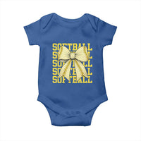 Softball Bow Baby Onesie Sister Sport Lovers Girls Team