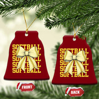 Softball Bow Ceramic Ornament Sister Sport Lovers Girls Team