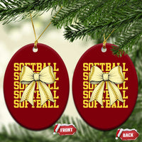 Softball Bow Ceramic Ornament Sister Sport Lovers Girls Team
