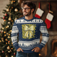 Softball Bow Ugly Christmas Sweater Sister Sport Lovers Girls Team
