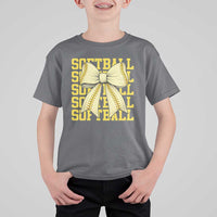Softball Bow T Shirt For Kid Sister Sport Lovers Girls Team