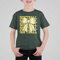 Softball Bow T Shirt For Kid Sister Sport Lovers Girls Team