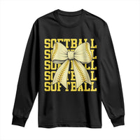 Softball Bow Long Sleeve Shirt Sister Sport Lovers Girls Team