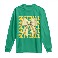 Softball Bow Long Sleeve Shirt Sister Sport Lovers Girls Team