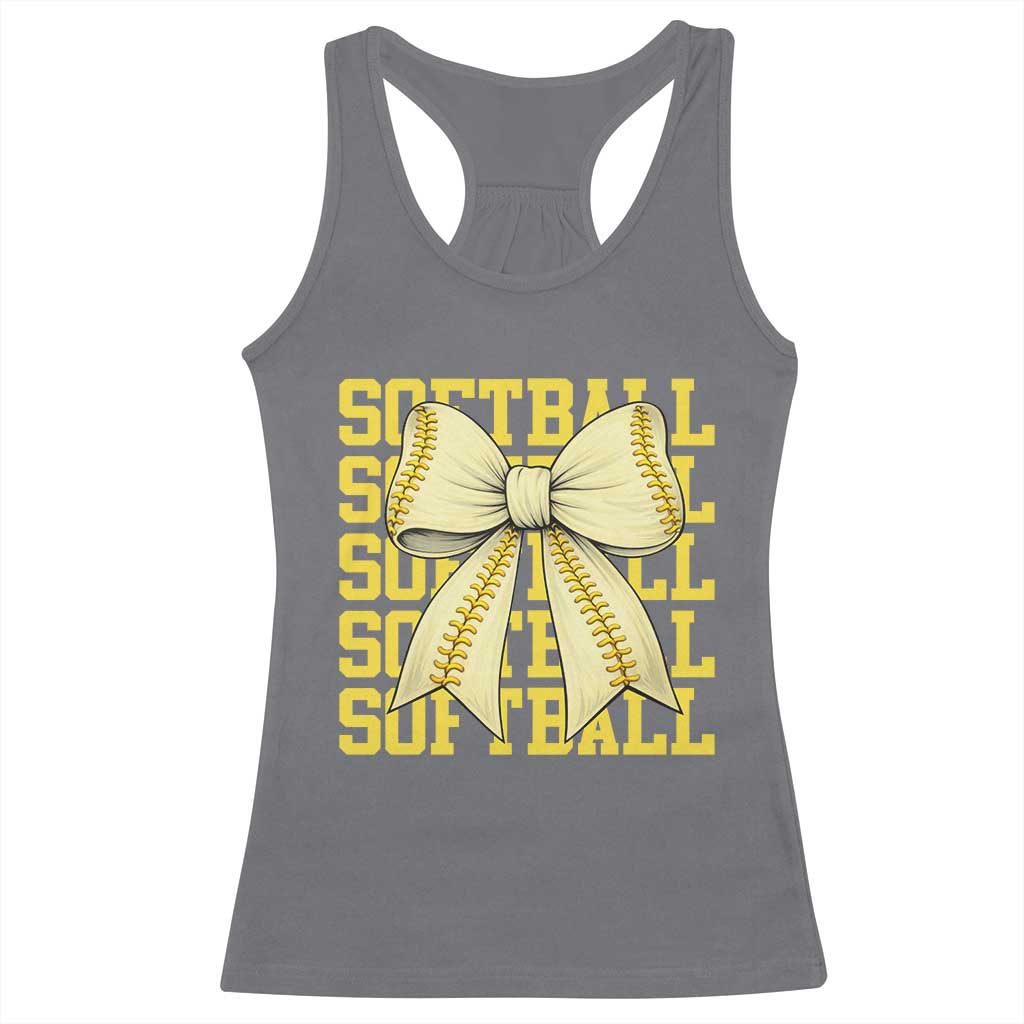 Softball Bow Racerback Tank Top Sister Sport Lovers Girls Team