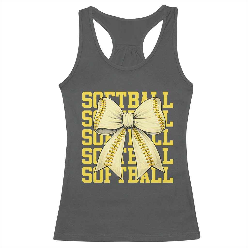 Softball Bow Racerback Tank Top Sister Sport Lovers Girls Team
