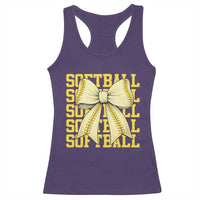 Softball Bow Racerback Tank Top Sister Sport Lovers Girls Team