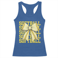 Softball Bow Racerback Tank Top Sister Sport Lovers Girls Team