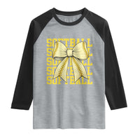 Softball Bow Raglan Shirt Sister Sport Lovers Girls Team