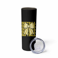 Softball Bow Skinny Tumbler Sister Sport Lovers Girls Team