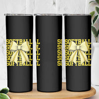 Softball Bow Skinny Tumbler Sister Sport Lovers Girls Team