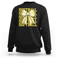 Softball Bow Sweatshirt Sister Sport Lovers Girls Team