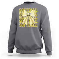 Softball Bow Sweatshirt Sister Sport Lovers Girls Team