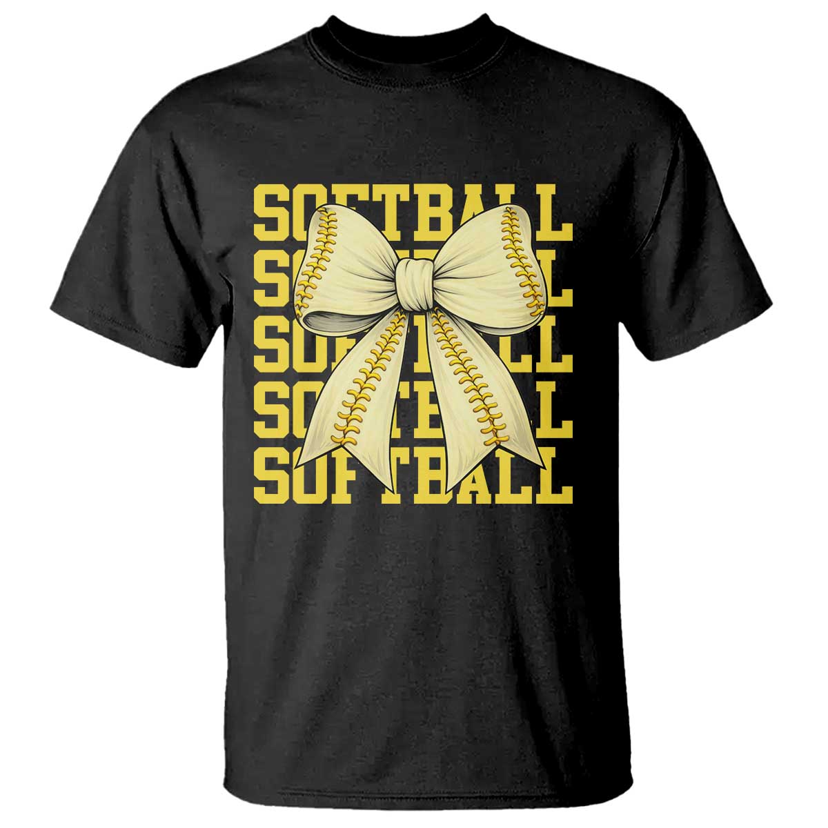 Softball Bow T Shirt Sister Sport Lovers Girls Team
