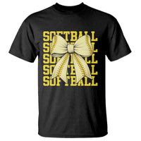 Softball Bow T Shirt Sister Sport Lovers Girls Team