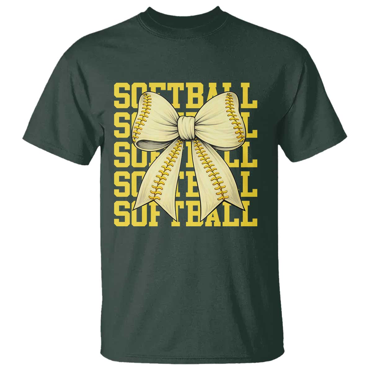 Softball Bow T Shirt Sister Sport Lovers Girls Team