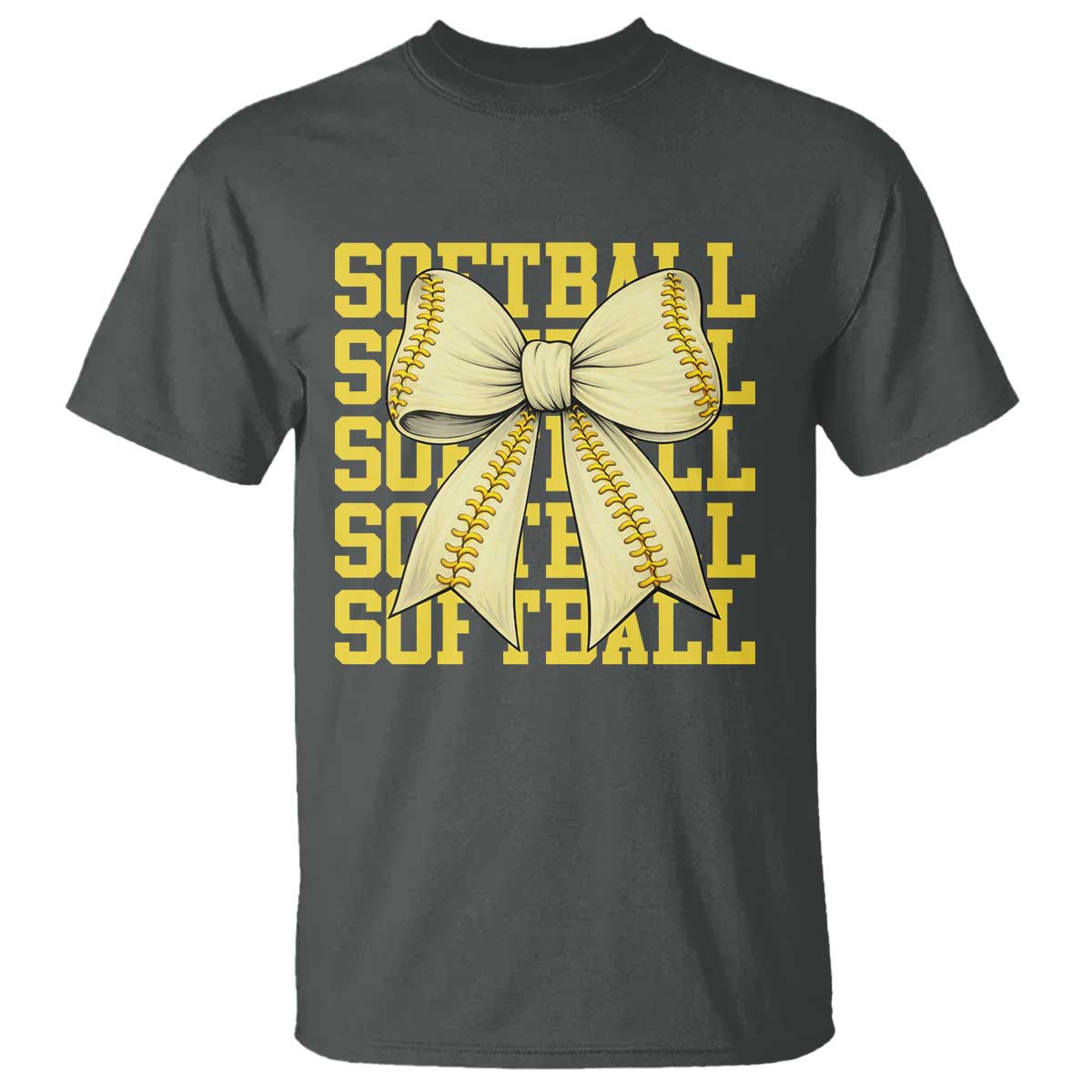 Softball Bow T Shirt Sister Sport Lovers Girls Team