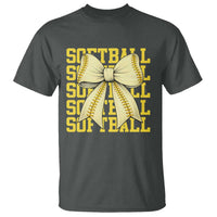 Softball Bow T Shirt Sister Sport Lovers Girls Team