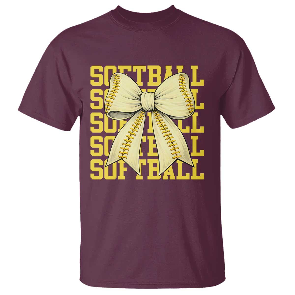Softball Bow T Shirt Sister Sport Lovers Girls Team