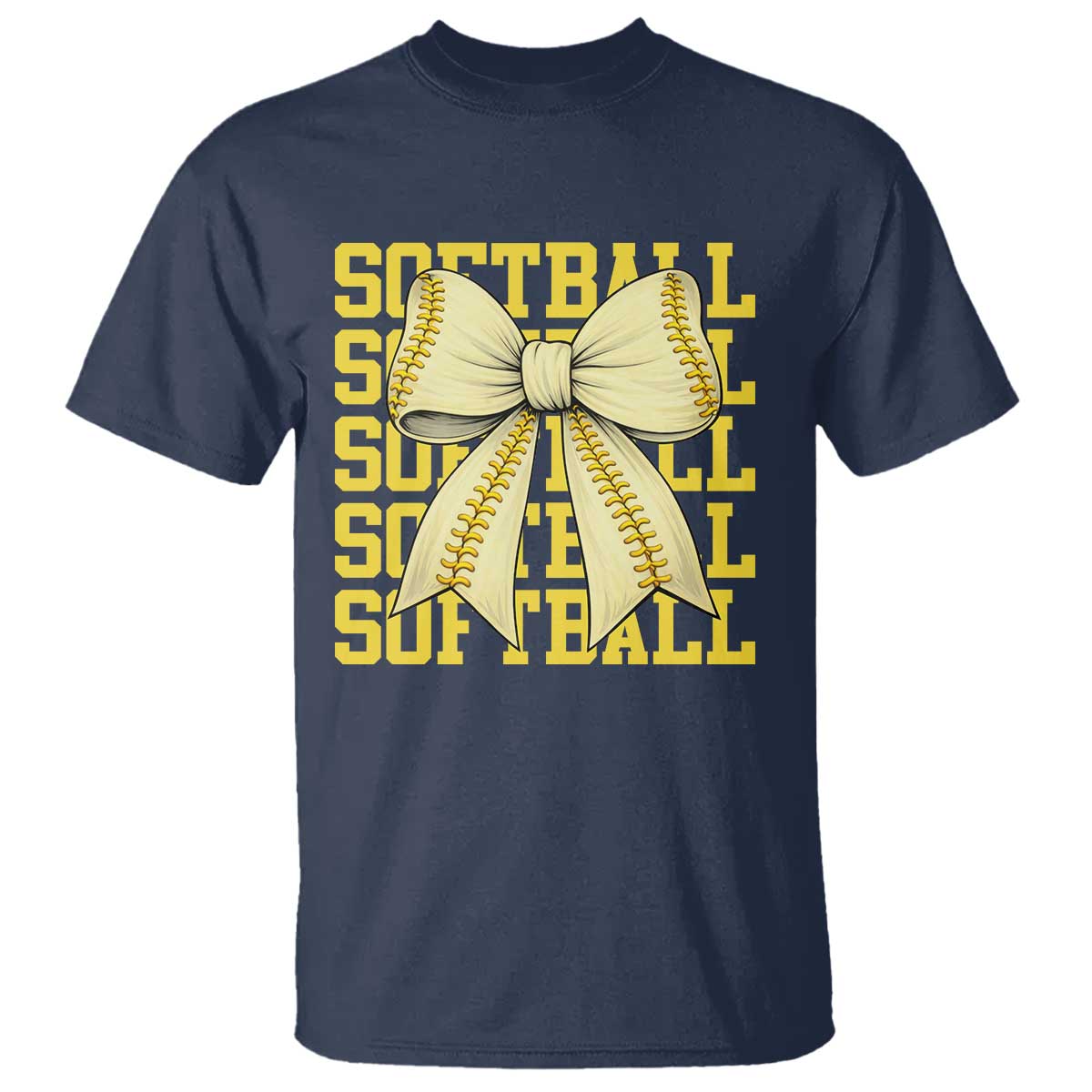 Softball Bow T Shirt Sister Sport Lovers Girls Team