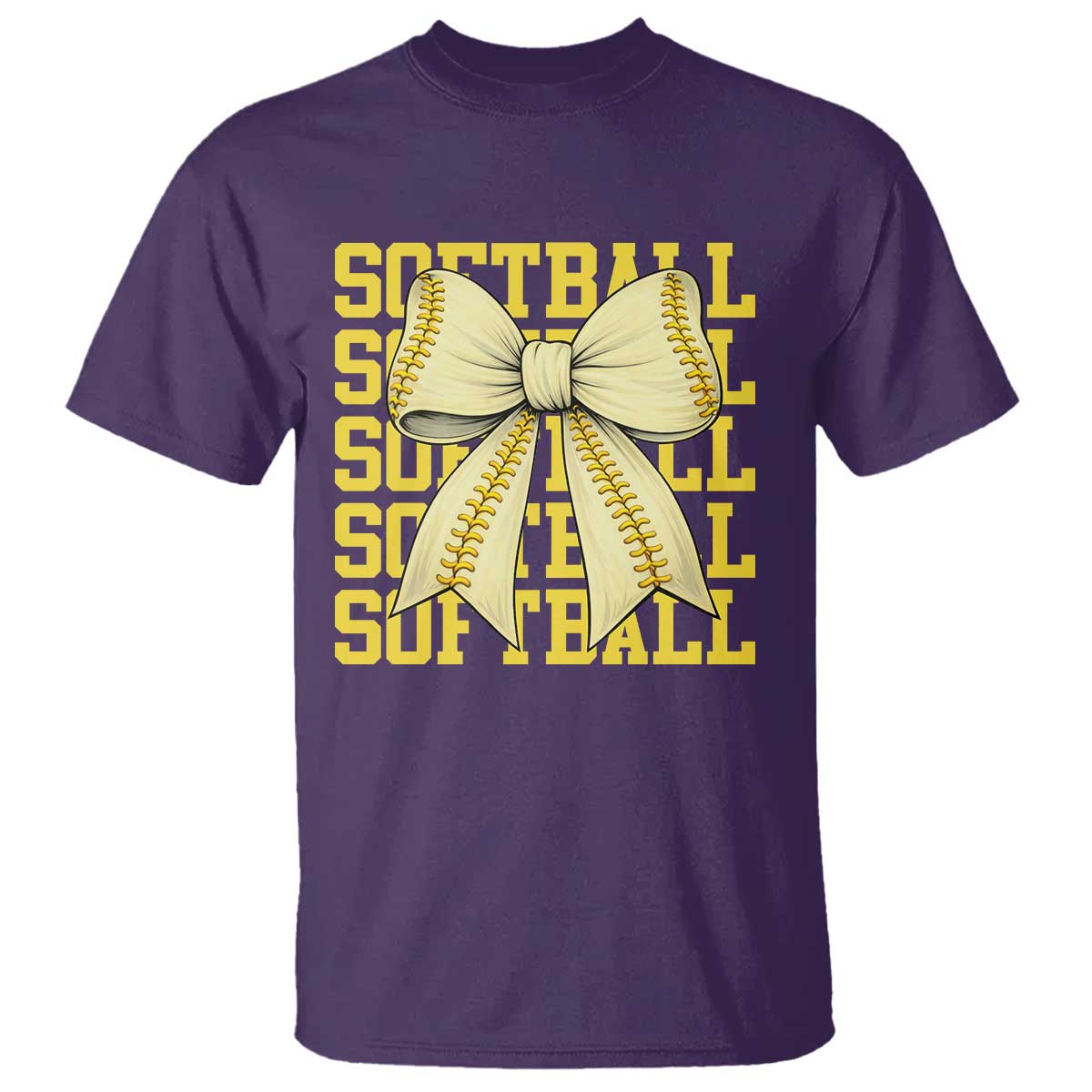 Softball Bow T Shirt Sister Sport Lovers Girls Team
