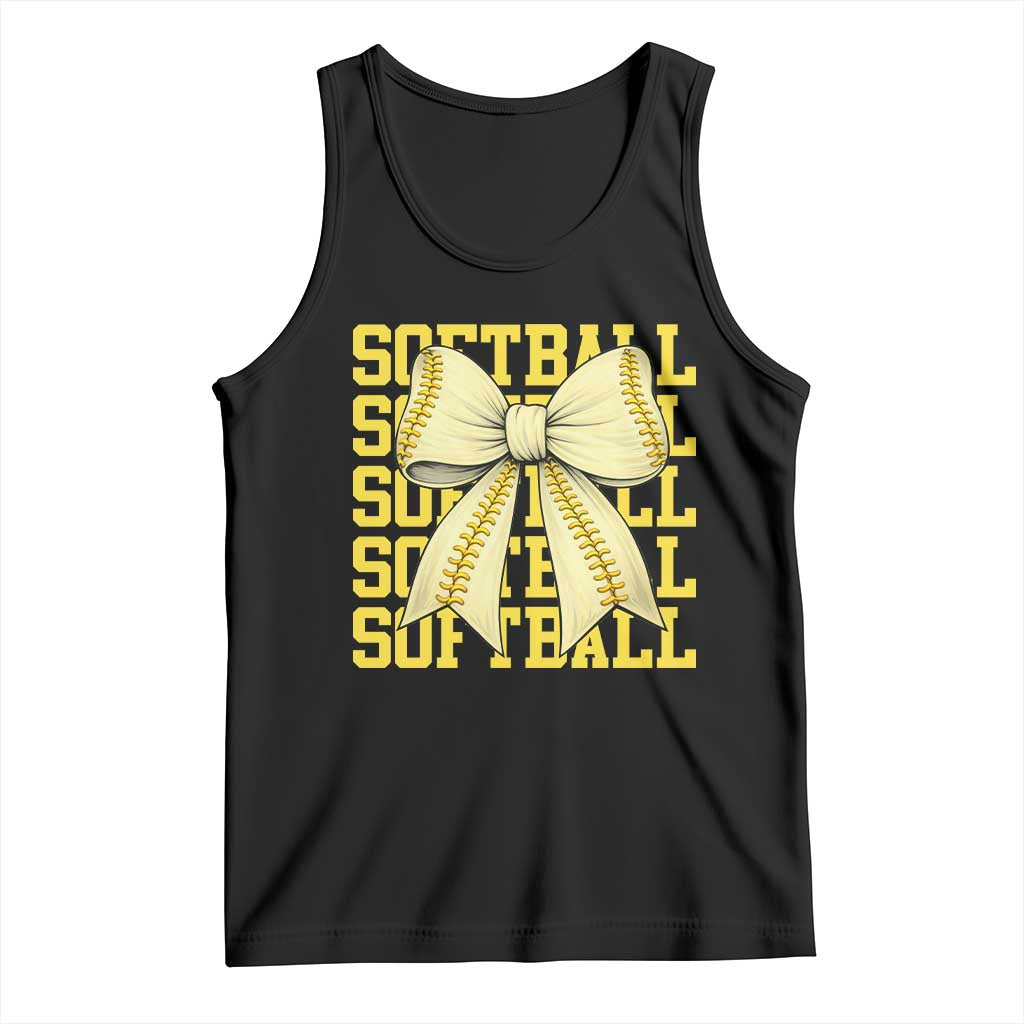 Softball Bow Tank Top Sister Sport Lovers Girls Team