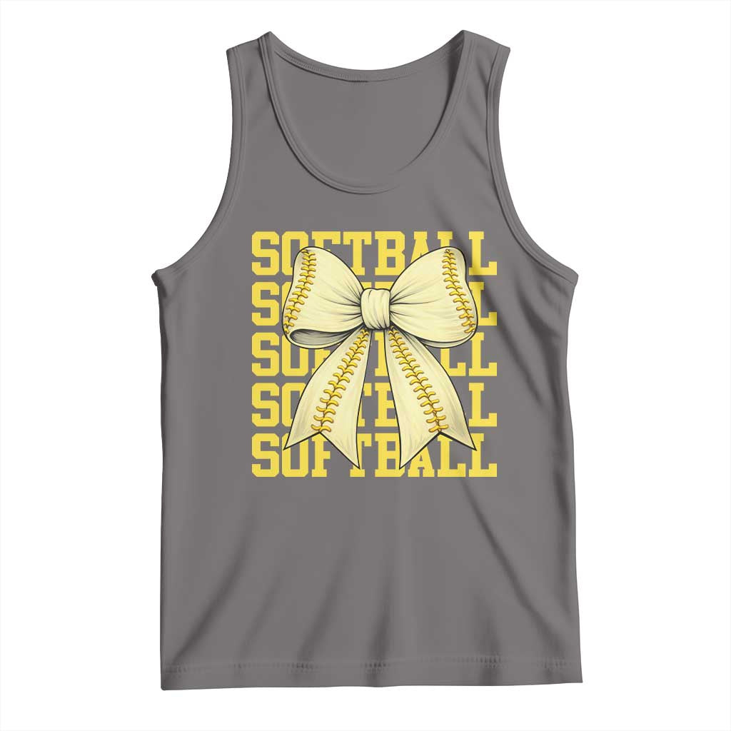 Softball Bow Tank Top Sister Sport Lovers Girls Team
