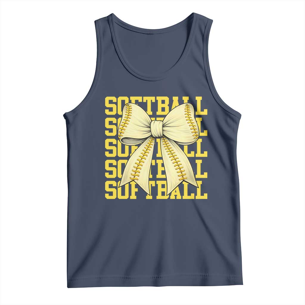 Softball Bow Tank Top Sister Sport Lovers Girls Team