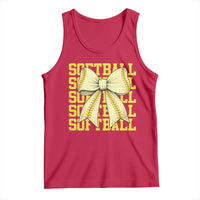 Softball Bow Tank Top Sister Sport Lovers Girls Team