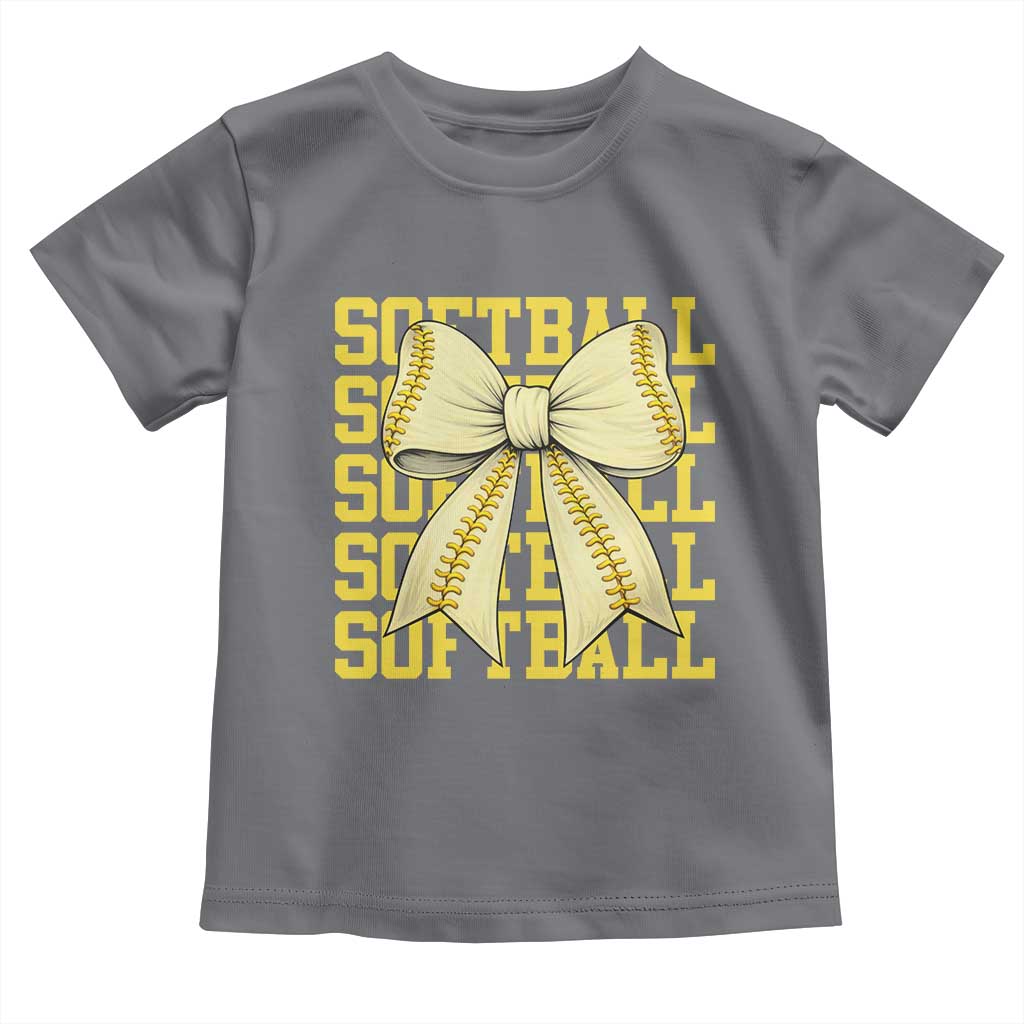 Softball Bow Toddler T Shirt Sister Sport Lovers Girls Team