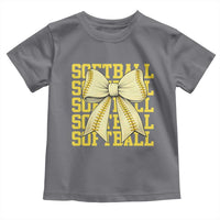 Softball Bow Toddler T Shirt Sister Sport Lovers Girls Team