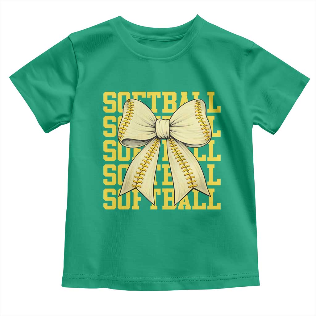 Softball Bow Toddler T Shirt Sister Sport Lovers Girls Team