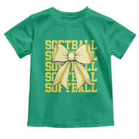 Softball Bow Toddler T Shirt Sister Sport Lovers Girls Team