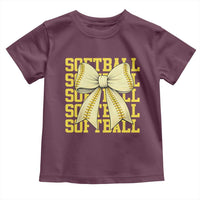 Softball Bow Toddler T Shirt Sister Sport Lovers Girls Team