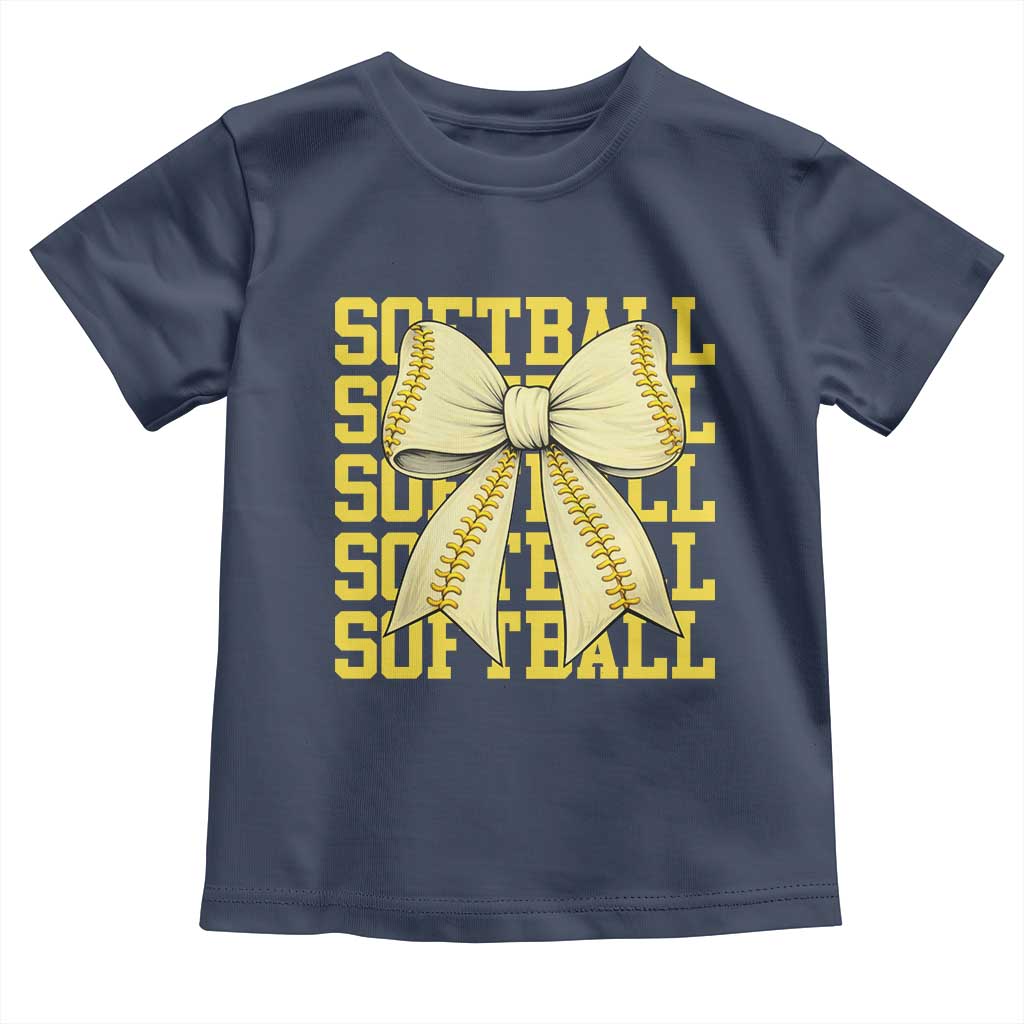 Softball Bow Toddler T Shirt Sister Sport Lovers Girls Team