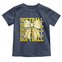 Softball Bow Toddler T Shirt Sister Sport Lovers Girls Team