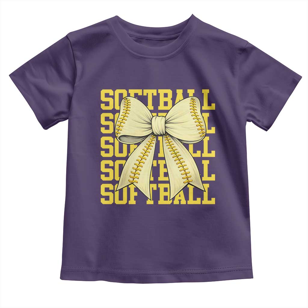 Softball Bow Toddler T Shirt Sister Sport Lovers Girls Team