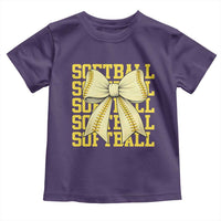 Softball Bow Toddler T Shirt Sister Sport Lovers Girls Team
