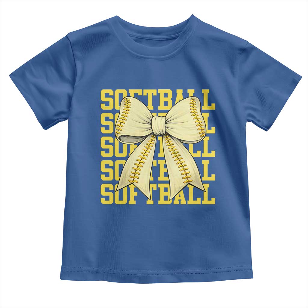 Softball Bow Toddler T Shirt Sister Sport Lovers Girls Team