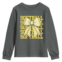 Softball Bow Youth Sweatshirt Sister Sport Lovers Girls Team