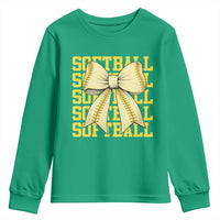 Softball Bow Youth Sweatshirt Sister Sport Lovers Girls Team