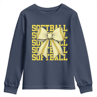 Softball Bow Youth Sweatshirt Sister Sport Lovers Girls Team